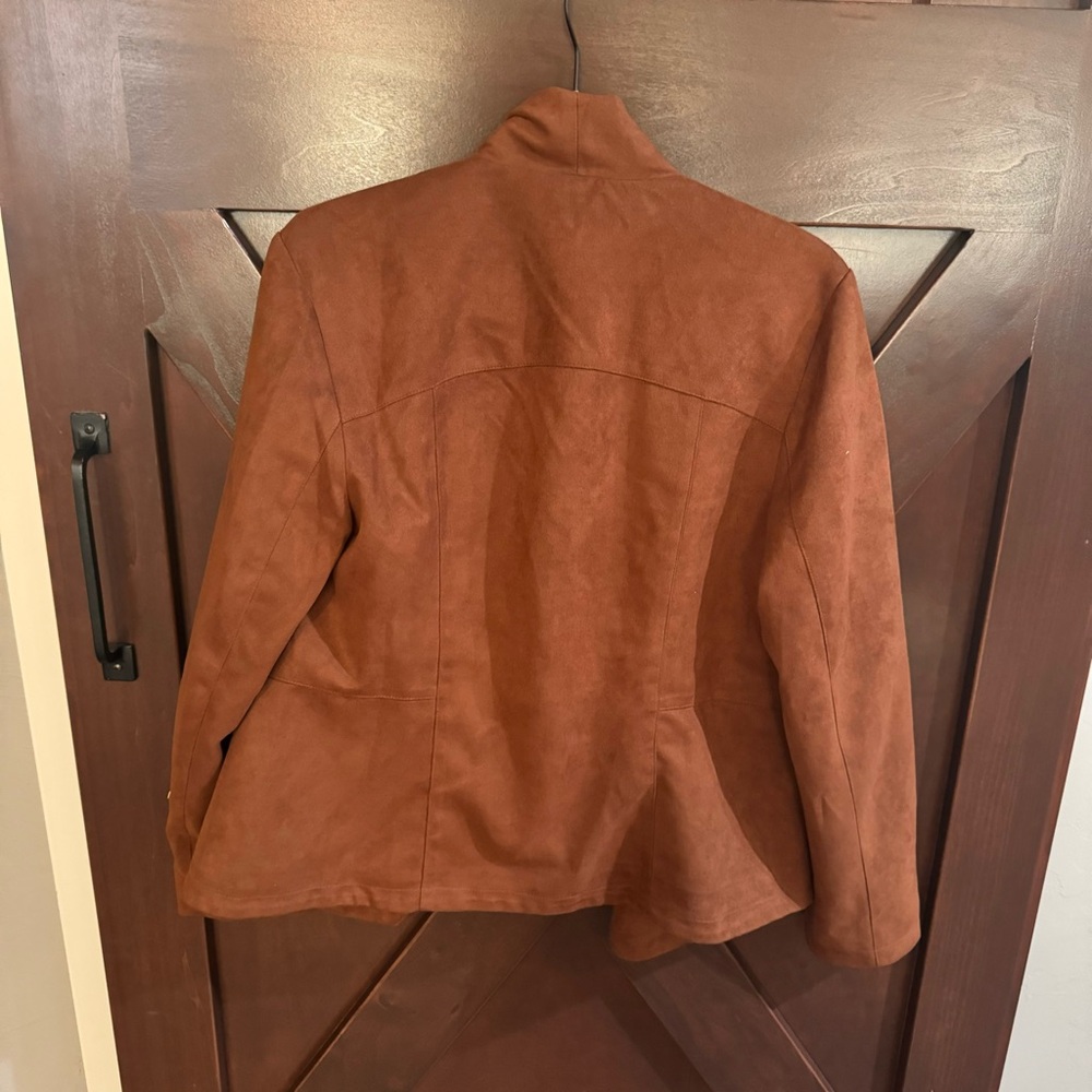 Cristina V Faux Suede Waterfall Jacket Office Professional Western Concert - Picture 6 of 6